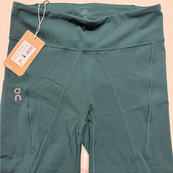 On Running Pants - On Running Women's Bike Shorts in Teal Green